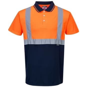 Image of Portwest S479ONRXXL - sz 2XL Two-Tone Polo - Orange/Navy