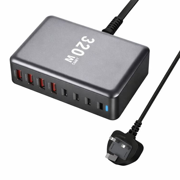 Image of FDL 8 PORT 4X USB A QC3 & 4X USB-C PD CHARGER - 320W