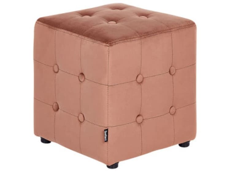 Image of Beliani Pouffe Wisconsin Velvet Peach Pink