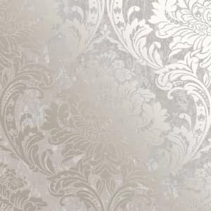 Image of Graham & Brown Superfresco Milan Damask Wallpaper - Taupe