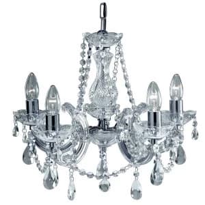 Image of 5 Light Crystal Chandelier Chrome Finish, E14