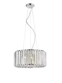 Image of Diore 4 Light Chrome Crystal Pendant Ceiling Light