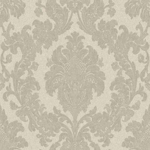 Image of Belgravia Decor Ciara Damask Silver Textured Wallpaper Silver