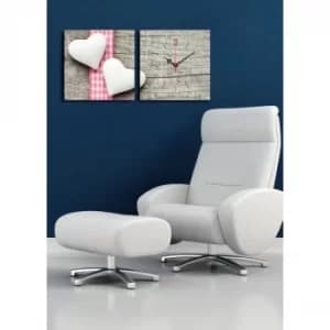 Image of 2P2828CS-18 Multicolor Decorative Canvas Wall Clock (2 Pieces)