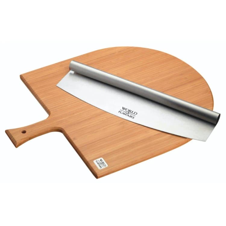 Image of Kitchencraft Italian Pizza Serving Set Brown