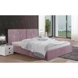 Image of Cubana Bed Double Plush Velvet Pink