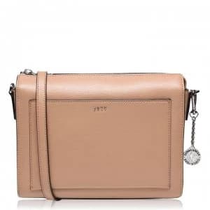 Image of DKNY Sutton Chain Medium Boxy Cross Body Bag - Latte