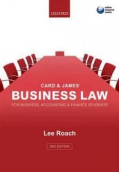 Image of Card and James Business Law for Business Accounting and Finance Students by Lee Roach Paperback