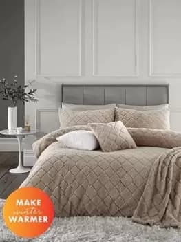 Image of Catherine Lansfield Cosy Diamond Duvet Cover Set
