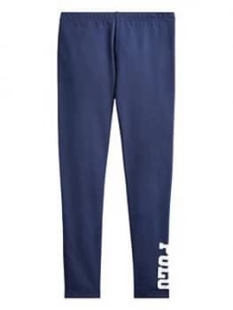 Image of Ralph Lauren Girls Side Logo Leggings - Navy, Size Age: 8-10 Years, M, Women