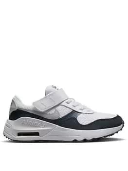 Image of Nike Air Max Systm Kids Unisex Trainers, White/Blue, Size 1