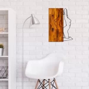 Image of Two Woman Walnut Black Decorative Wooden Wall Accessory