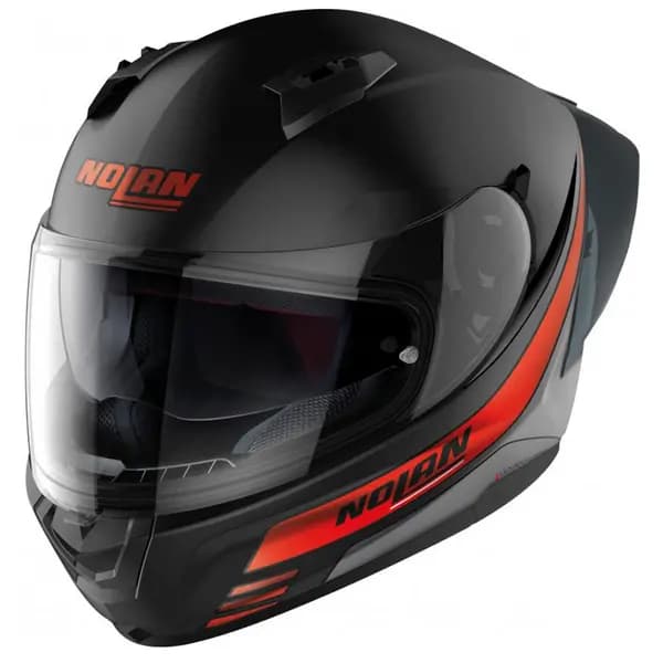 Image of Nolan N60-6 Sport Outset 021 Flat Black Red Full Face Helmet Size 2XL