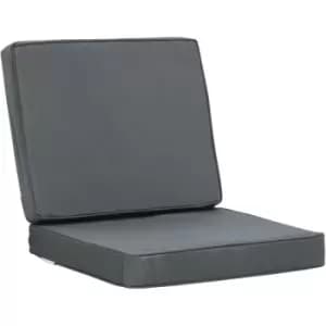 Image of Outdoor Seat and Back Cushion Set Replacement Cushions, Dark Grey - Dark Grey - Outsunny