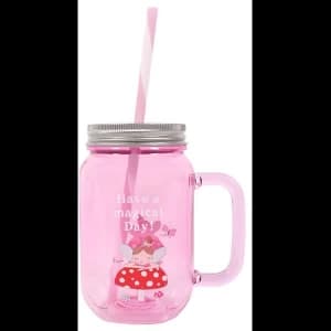 Image of Fleur Pink Drinking Jar