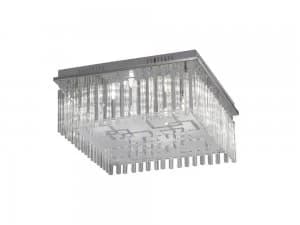 Image of Flush Ceiling 8 Light Polished Chrome, Glass