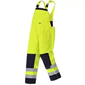 Image of Portwest - TX72YNRL - sz L Girona Hi-Vis Bib & Brace - Yellow/Navy - Yellow/Navy