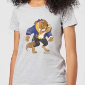 Image of Disney Beauty And The Beast Classic Womens T-Shirt - Grey - 3XL