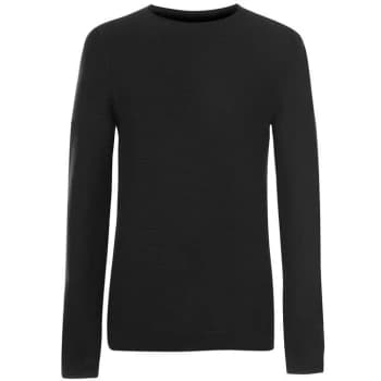 Image of Label Lab Dale Rolled Edge Rib Crew Sweater - Black