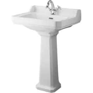 Image of Richmond Basin and Comfort Height Full Pedestal 600mm Wide - 1 Tap Hole - Hudson Reed