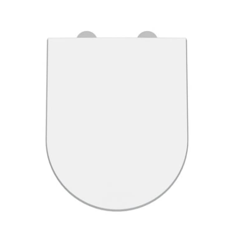 Image of Balterley Luxury D Shape Top Fix Soft Close - White White unisex