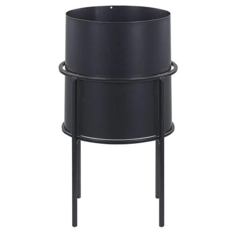 Image of Beliani Elevated Plant Pot Milea Metal 16cm Black