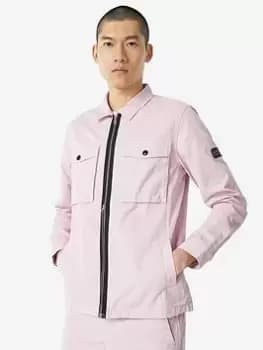 Image of Barbour International Cloud Zip Thru Overshirt - Pink Size M Men