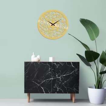 Image of Metal Wall Clock 17 - Gold Gold Decorative Metal Wall Clock