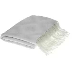 Image of Laura Ashley Payton Silver Throw, Mohair, Check
