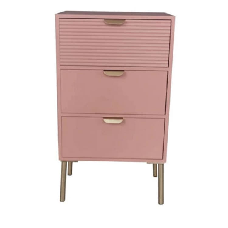 Image of MSL 75cm Pink Wooden 3 Drawer Chest Of Drawer 9150