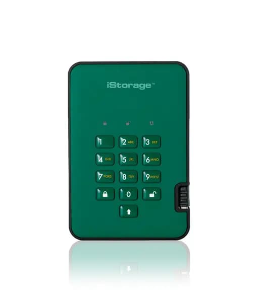 Image of iStorage diskAshur² HDD 500GB Green Secure Portable Hard Drive |AES-