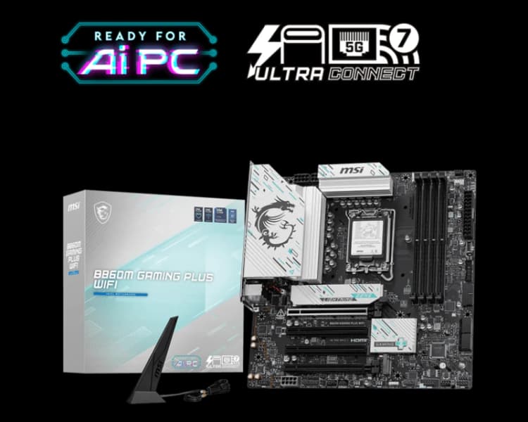 Image of MSI B860M GAMING PLUS WIFI Intel Core Ultra LGA 1851 DDR5 mATX Motherboard