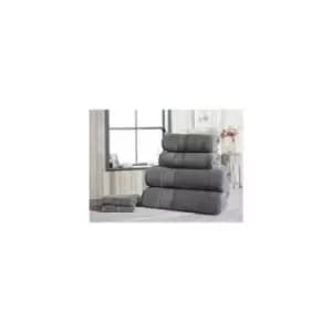 Image of Luxury Royal Velvet 100% Cotton Bathroom 6 Peice Bath Set Grey