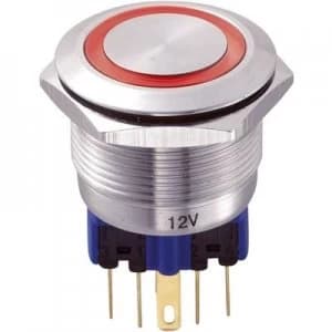 Image of TRU COMPONENTS GQ22 11ER12V Tamper proof pushbutton 250 V AC 5 A 1 x OnOn IP65 momentary