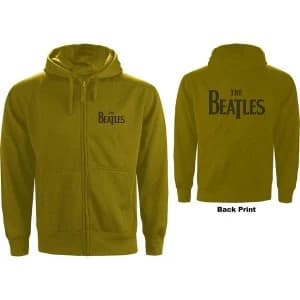 Image of The Beatles - Drop T Logo Mens XXX-Large Zipped Hoodie - Green