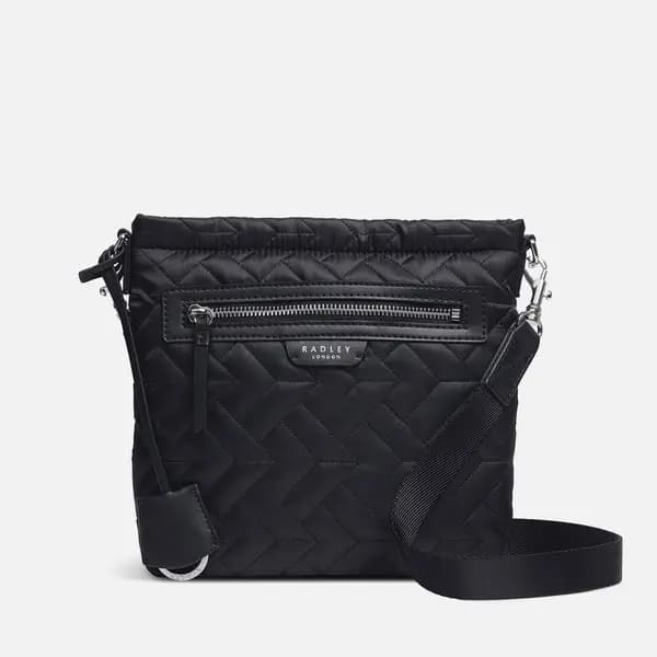 Image of Radley Womens Finsbury Park - Quilt Ziptop Cross Body Bag - Black female H4354001
