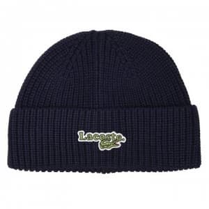 Image of Lacoste Logo Beanie - Navy 166