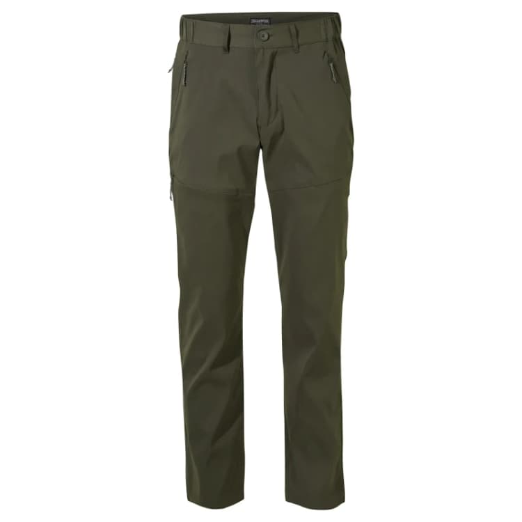Image of Craghoppers Mens Kiwi Pro Polyamide Walking Trousers 44R - Waist 44' (107cm), Inside Leg 31' Dark Khaki CMJ564-2AT-44R