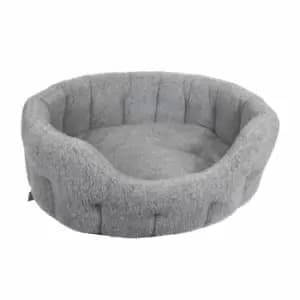 Image of P&L Premium Oval Fleece Small Softee Bed - Grey