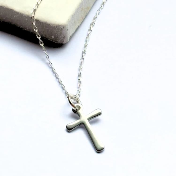 Image of Aye Do Gifts Silver Cross Charm Necklace - 16"