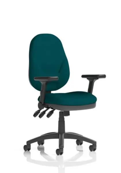 Image of Eclipse Eclipse Plus XL Lever Task Operator Chair Bespoke Colour Maringa Teal with Height Adjustable and Folding Arms KCUP1790