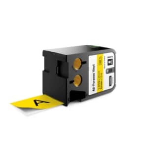 Image of Dymo 1868774 41mm x 7m Roll All Purpose Vinyl Black On Yellow