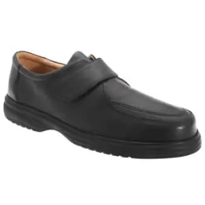 Image of Roamers Mens Superlite Wide Fit Touch Fastening Leather Shoes (8 UK) (Black)