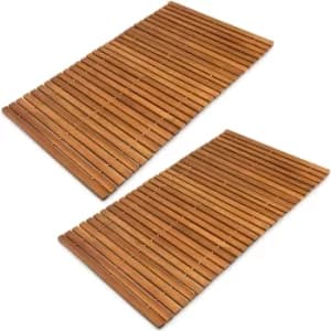 Image of Bath Mat 2Pcs Acacia Wood FSC -certified
