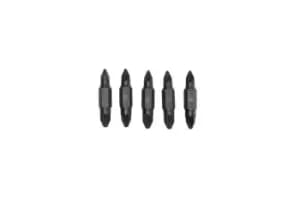 Image of Teng Tools PZZ32010205 5pc Double Ended PZ1 X PZ2 Bit 32mm Long 1/4" Hex