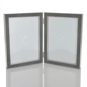 Image of Elegance Hinged Shagreen Double Photo Frame 5" x 7"