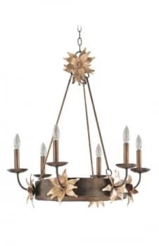 Image of 6 Light Chandelier Bronze, Gold Finish, E14