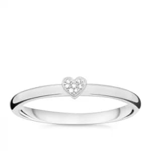 Image of Thomas Sabo Sterling Silver Diamond Heart Ring Size M