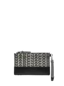 Image of Marc Jacobs WOMEN The Top Zip Monogram Wristlet Wallet Beige