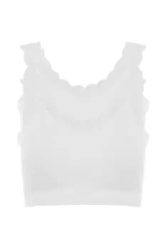Image of 2 Pack Ribbed Lace Trim Bralettes